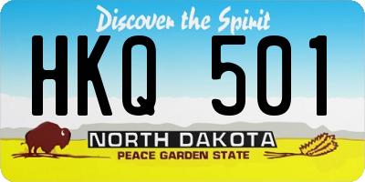 ND license plate HKQ501