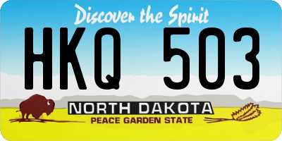 ND license plate HKQ503