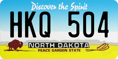 ND license plate HKQ504