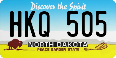 ND license plate HKQ505