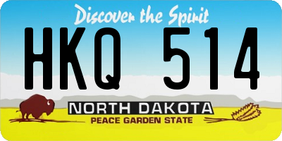 ND license plate HKQ514