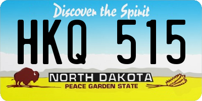 ND license plate HKQ515