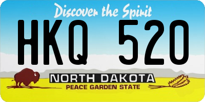 ND license plate HKQ520