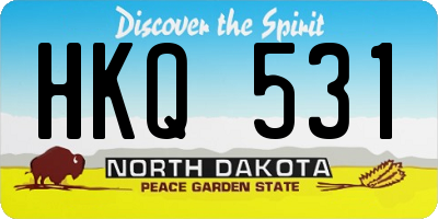 ND license plate HKQ531