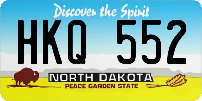 ND license plate HKQ552