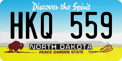 ND license plate HKQ559