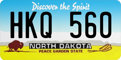 ND license plate HKQ560