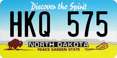 ND license plate HKQ575