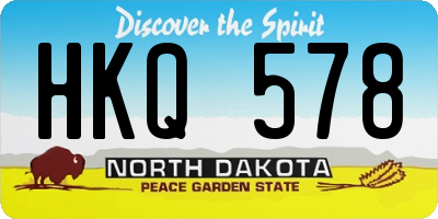 ND license plate HKQ578