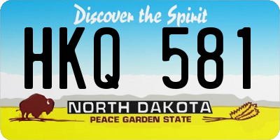 ND license plate HKQ581