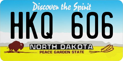 ND license plate HKQ606