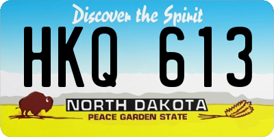 ND license plate HKQ613
