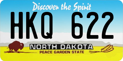 ND license plate HKQ622
