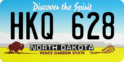 ND license plate HKQ628