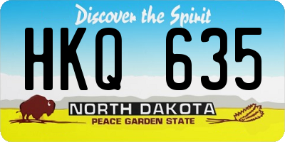 ND license plate HKQ635