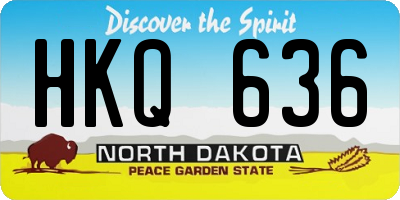 ND license plate HKQ636