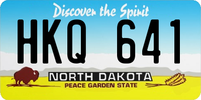 ND license plate HKQ641