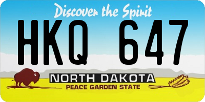 ND license plate HKQ647