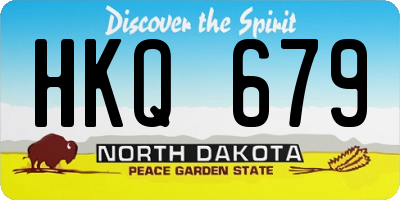 ND license plate HKQ679