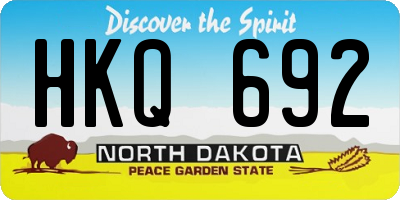 ND license plate HKQ692