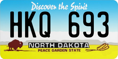 ND license plate HKQ693