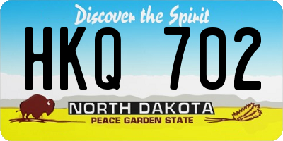 ND license plate HKQ702