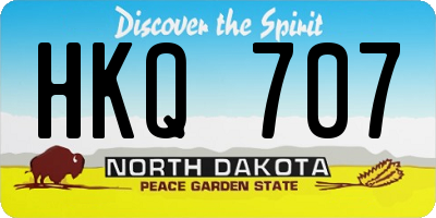 ND license plate HKQ707