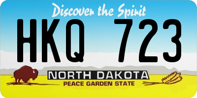 ND license plate HKQ723