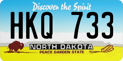 ND license plate HKQ733