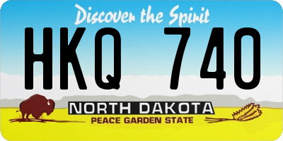 ND license plate HKQ740