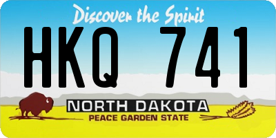 ND license plate HKQ741