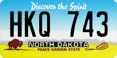 ND license plate HKQ743