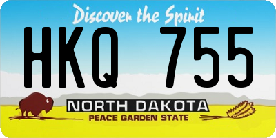 ND license plate HKQ755