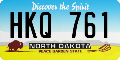 ND license plate HKQ761
