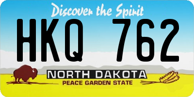 ND license plate HKQ762