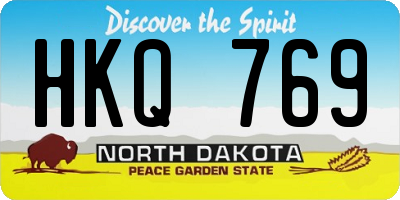 ND license plate HKQ769