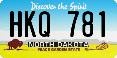 ND license plate HKQ781