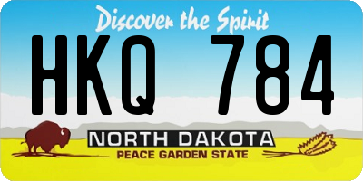 ND license plate HKQ784