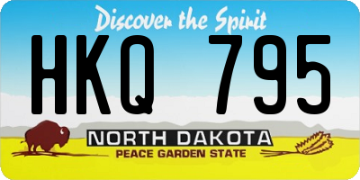 ND license plate HKQ795