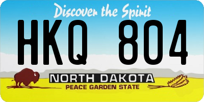 ND license plate HKQ804