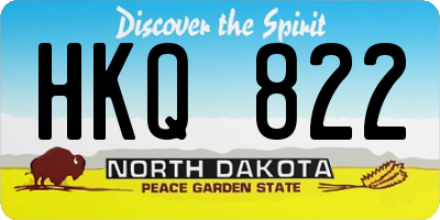 ND license plate HKQ822