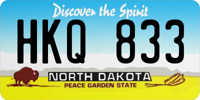 ND license plate HKQ833