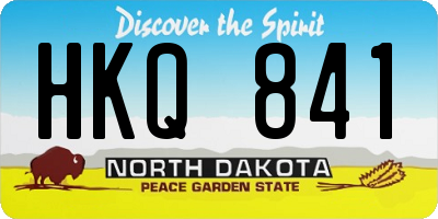ND license plate HKQ841