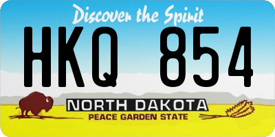 ND license plate HKQ854