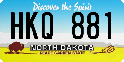 ND license plate HKQ881