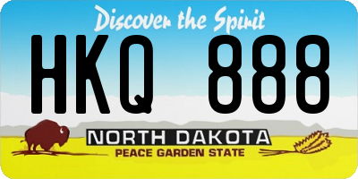 ND license plate HKQ888