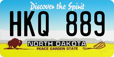 ND license plate HKQ889