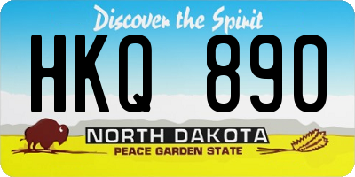 ND license plate HKQ890