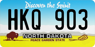ND license plate HKQ903