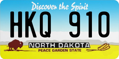 ND license plate HKQ910